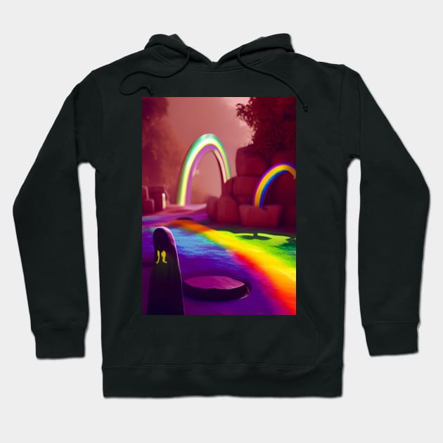 HALLOWEEN RAINBOWS OVER GHOSTLY CEMETARY Hoodie by sailorsam1805